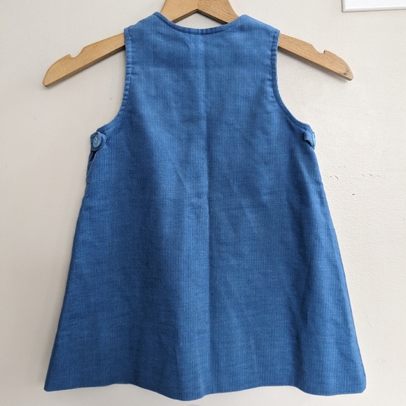 🍓Vtg Corduroy Farm Girl Overall Dress, Embroidered, Size 2T - Picture 3 of 7